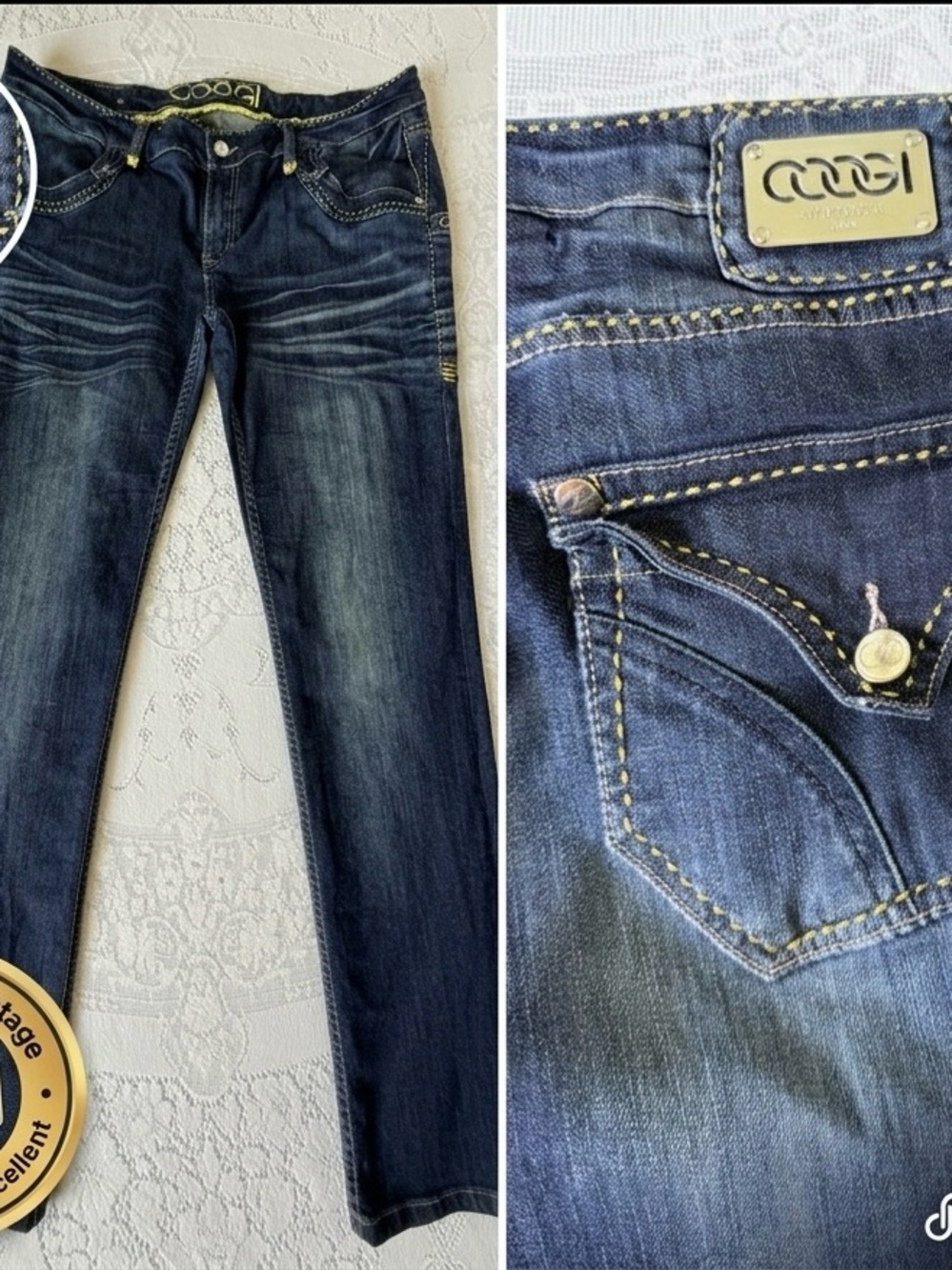 Vintage COOGI Australia Y2K Dark Wash Bootcut Jeans Size 13/14